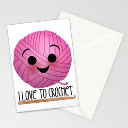 I Love To Crochet Stationery Card