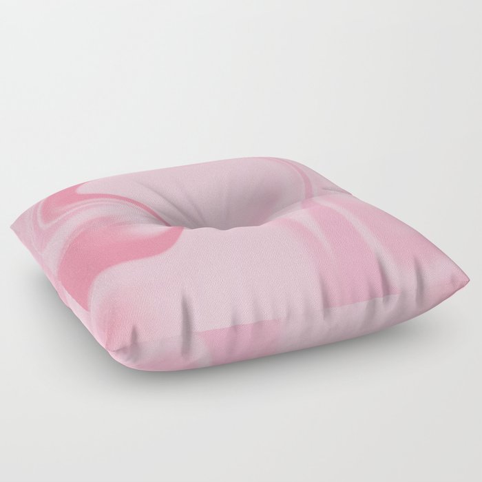 Pink Liquid Swirl Abstract Floor Pillow