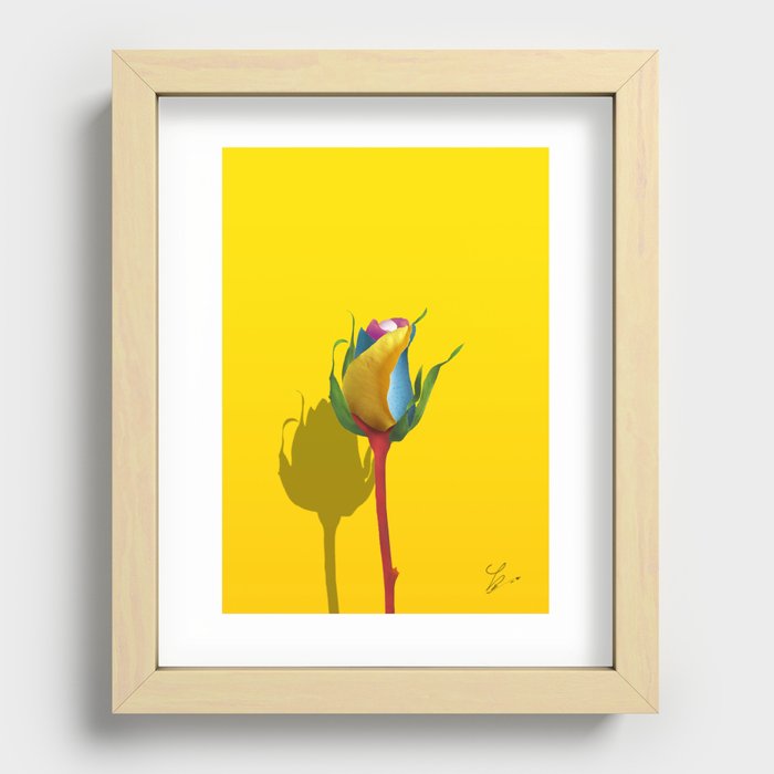 The Mozart Rose Peaceful Creativity Home Atmosphere Framed Wall Art Minimalist Yellow Colorful Rose Recessed Framed Print