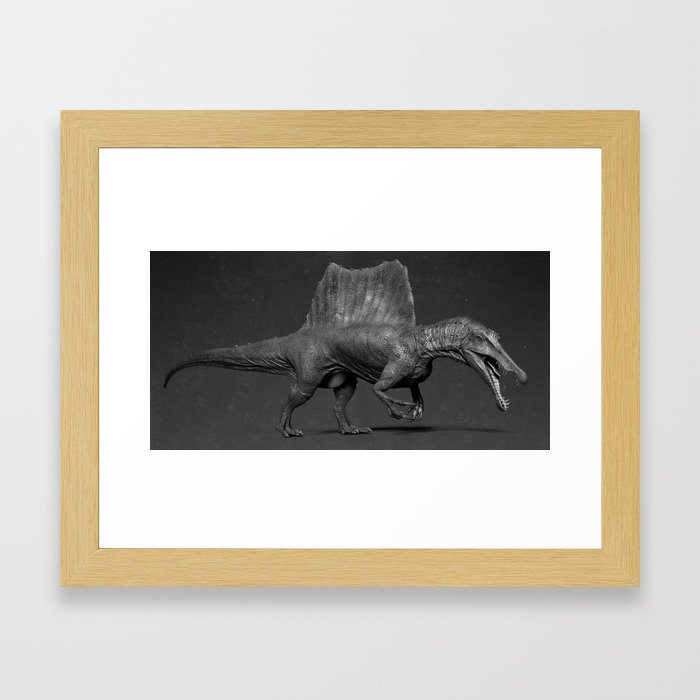 Black Spinosaurus Framed Art Print