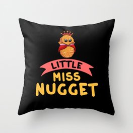 Chicken Nugget Girl Queen Vegan Nuggs Fries Throw Pillow