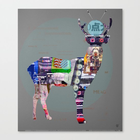 Deer Electric Canvas Print
