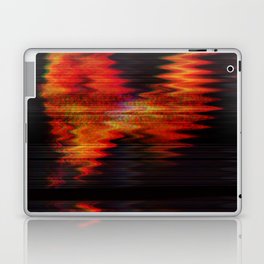 Digital fire red orange distortion effect Laptop Skin