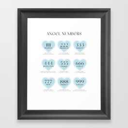 Blue Angel Numbers Framed Art Print