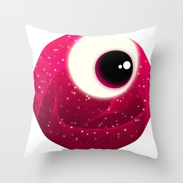 Red Dot Eye Throw Pillow