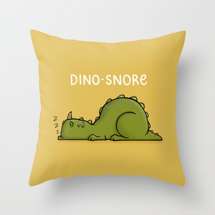 Dino-snore Throw Pillow