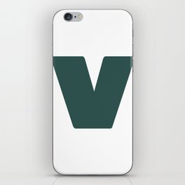 v (Dark Green & White Letter) iPhone Skin