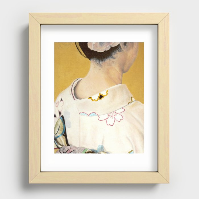 la fille au kimono - oil on canvas Recessed Framed Print