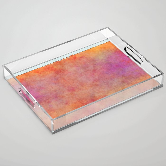 Orange watercolor framed art Acrylic Tray