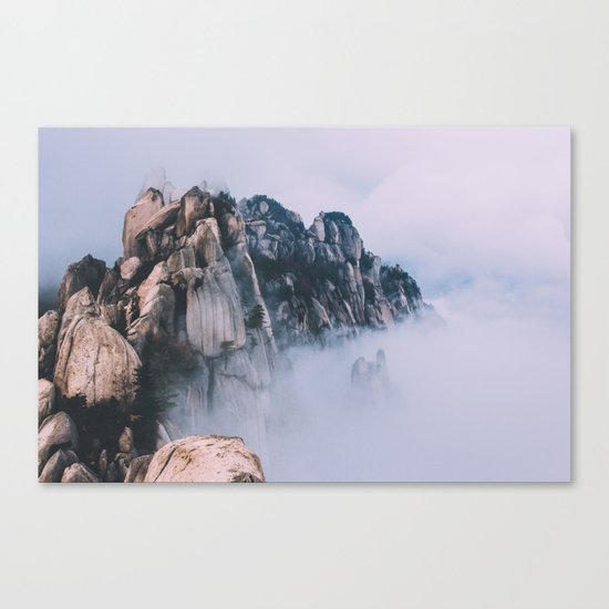 Mountains #fog #society6 Canvas Print