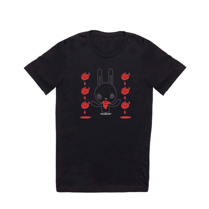 Heart Conjuring Bunny Rabbit - funny cartoon drawing with blood and magic! T Shirt