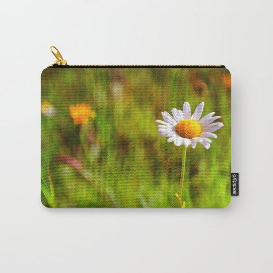 White Daisy Carry-All Pouch