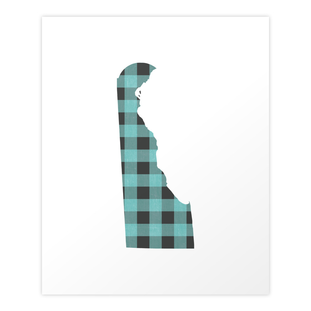 Delaware Plaid in Mint Art Print by thetinowl