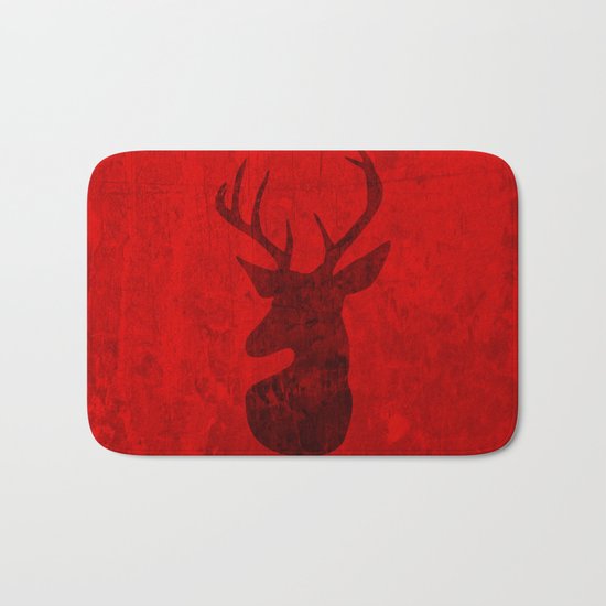Red Deer Stag Design Bath Mat