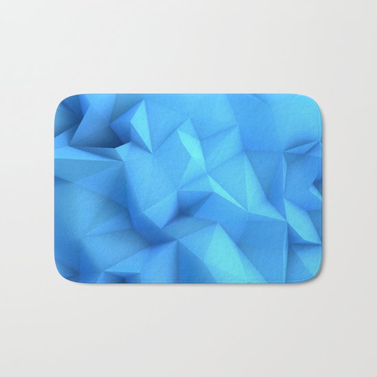 Pale Blue Geometric / Pale Blue Crystal / Geometric Pattern, Abstract Pattern, abstract ocean waves Bath Mat