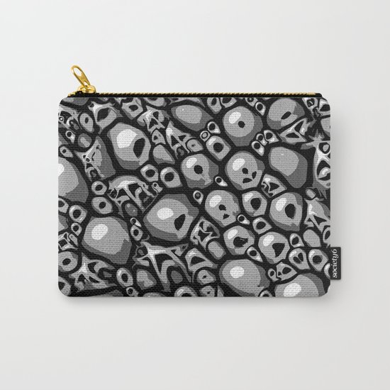Monochrome Stone Tile Carry-All Pouch
