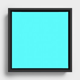 Monochrom  blue 85-255-255 Framed Canvas