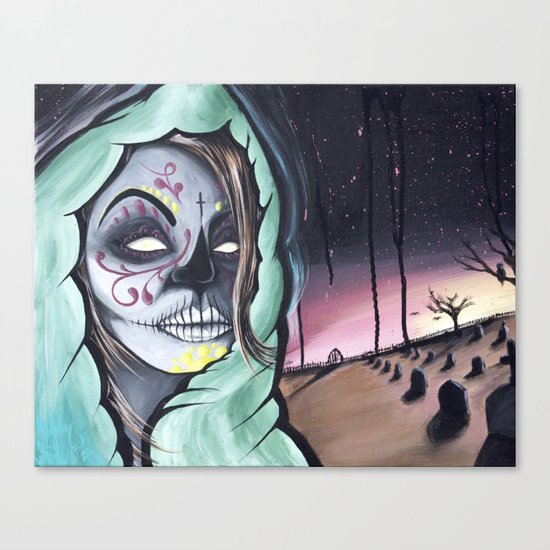 Dia De Los Muertos themed painting by Adam Valentino Canvas Print