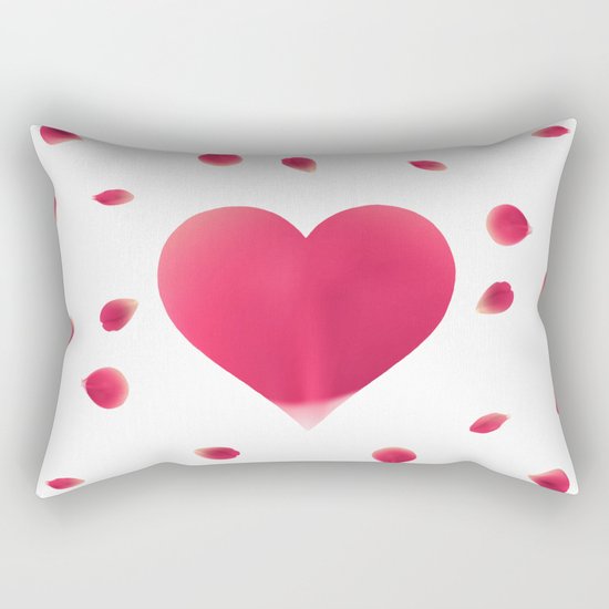 Rose Petal Heart Rectangular Pillow