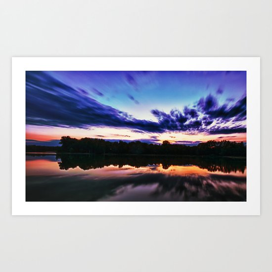 Sunset on Alum Creek Galena, Oh. Art Print