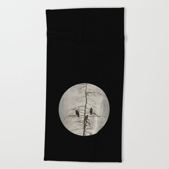 A Full Moon Night Beach Towel