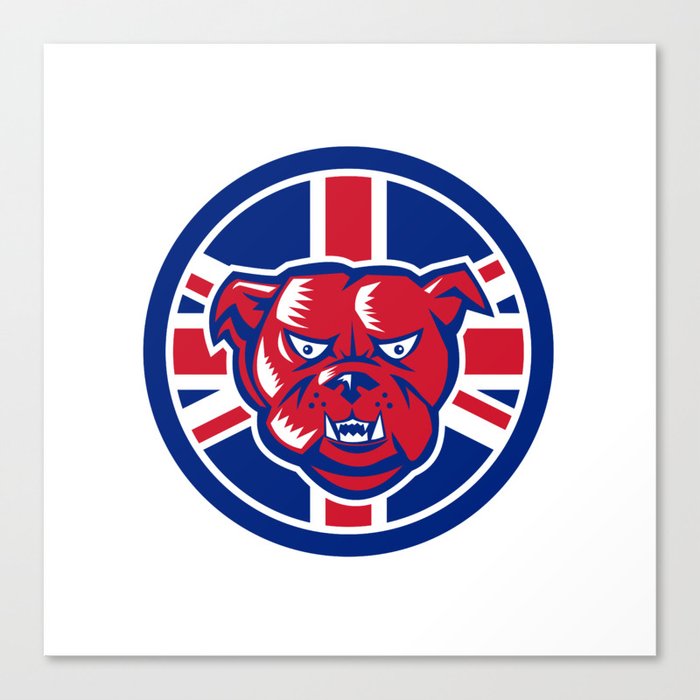 British Bulldog Union Jack Flag Icon Canvas Print