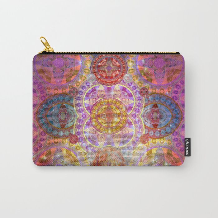 Glowing Glass Fire Star Mandala Carry-All Pouch