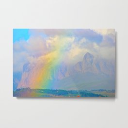 Colors of Hope Metal Print | Nature, Photo, Clouds, Rainbow, Landscape, Mountains 