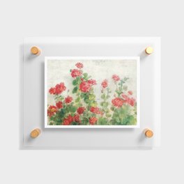 Red Geraniums Office Home Decor print Floating Acrylic Print