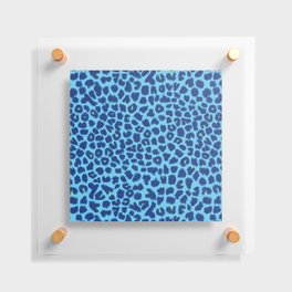 Leopard Print Blue Floating Acrylic Print