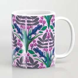Blue spotted salamander pattern on pink Mug