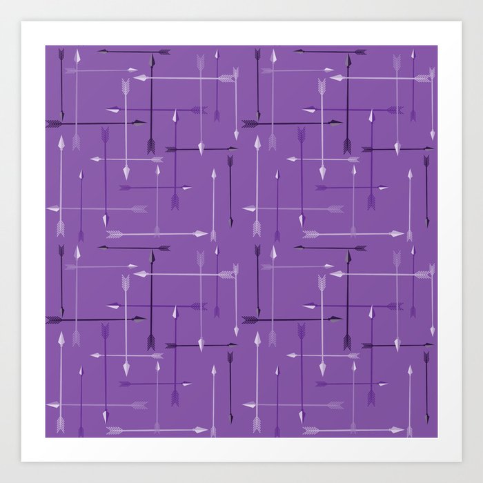 65 MCMLXV Cosplay Purple Arrows Plaid Pattern Art Print