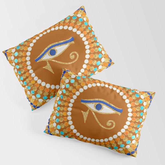 Eye of Thoth with Mandala Inspired By Ancient Egyptian Necklace Pillow Sham