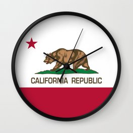 California Republic Flag - Bear Flag Wall Clock
