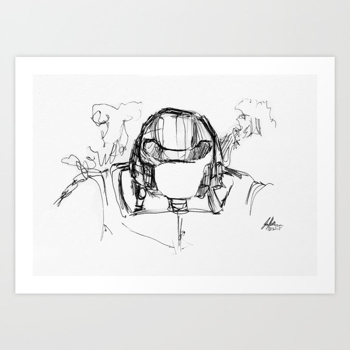 Warbot Sketch #020 Art Print