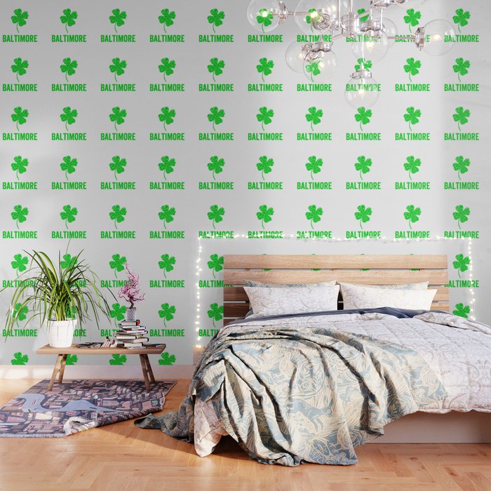 Baltimore Irish St Patricks Day Four Leaf Clover Wallpaper By Jmgdesigns Society6