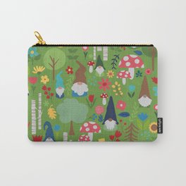 Gnomes In the Garden Green Carry-All Pouch