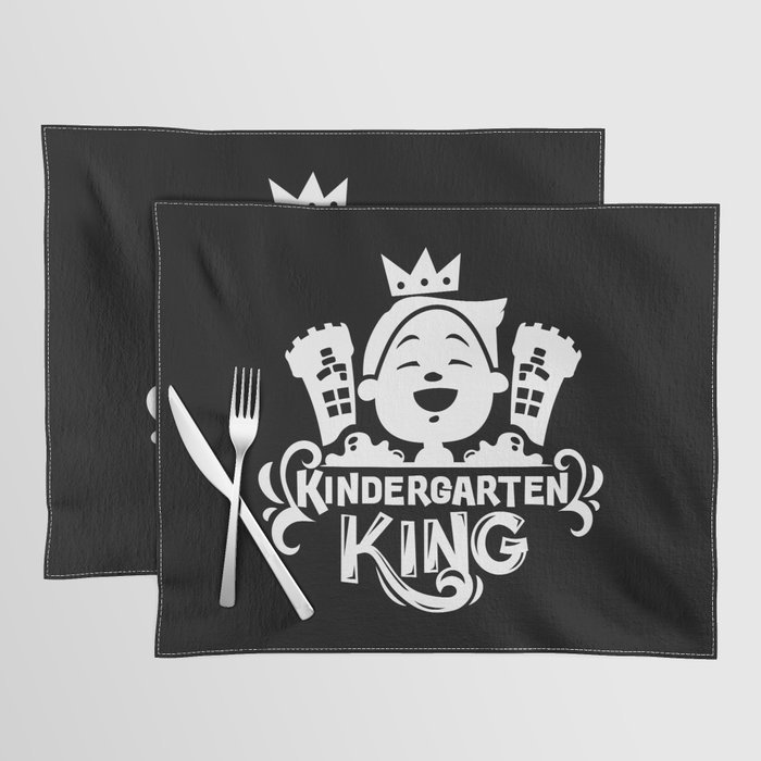 Kindergarten King Cute Kids Boys Slogan Placemat
