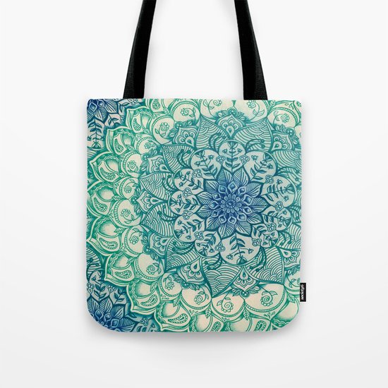 Emerald Doodle Tote Bag