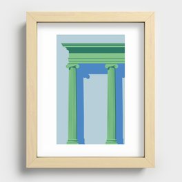 Ionic Entablature in Green Recessed Framed Print