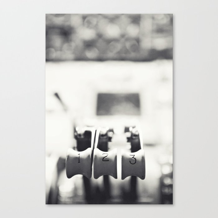 Thrust Levers in Black and White Canvas Print