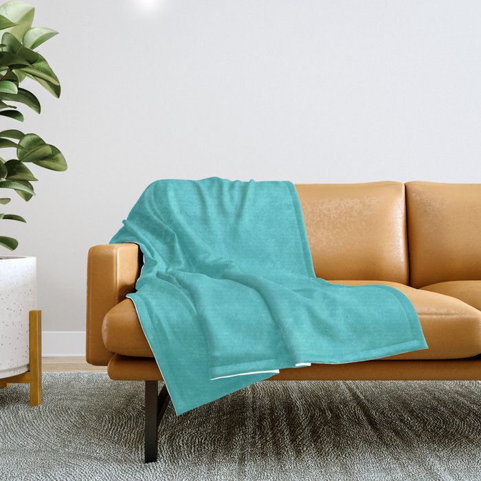 Simply Solid - Medium Turquoise Throw Blanket