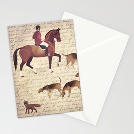 English country foxhunt print Stationery Card