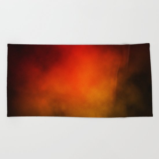 Red-Orange Nebula Beach Towel