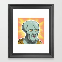 Handsome Squidward Framed Art Print