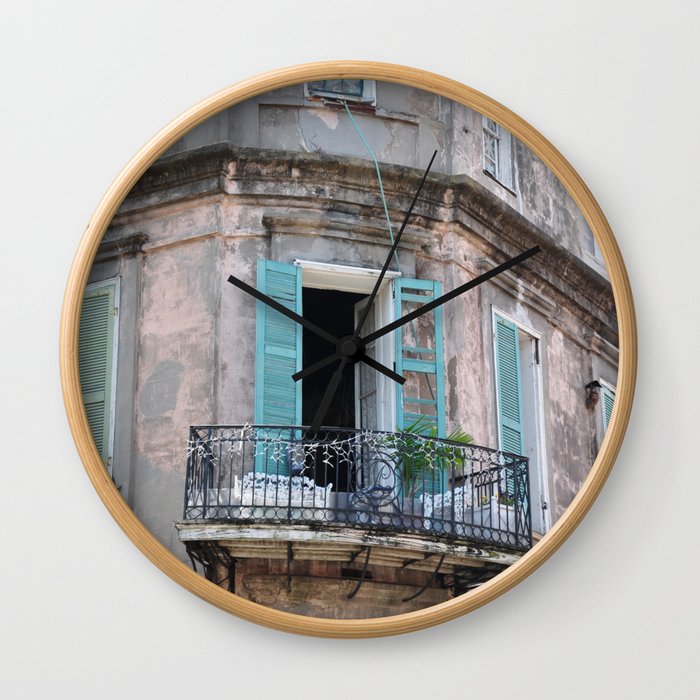 New Orleans French Quarter Balcony Wall Clock