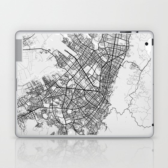 Bogota City Map of Colombia - Light Laptop & iPad Skin