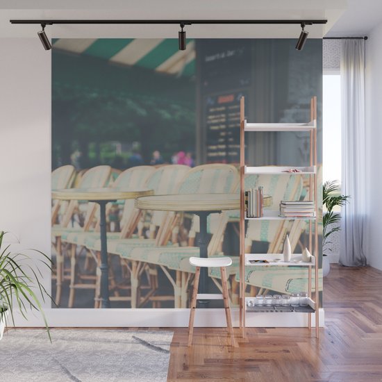 Tables Chairs Outside Of A Paris Cafe Wall Mural By