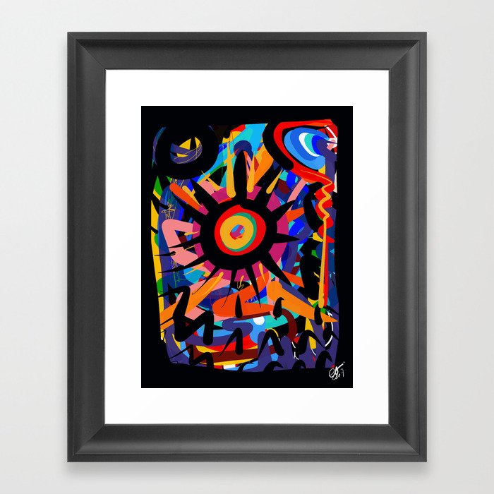 Black Sun Is Shining Abstract Art Street Graffiti Framed Art Print