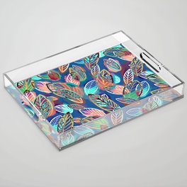 Modern botanical leaves  Acrylic Tray